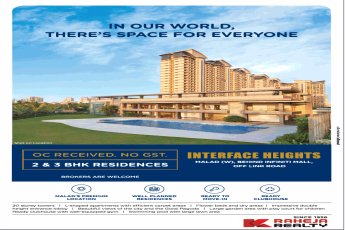 Book 2 & 3 bhk residences at Raheja Interface Heights in Malad, Mumabi